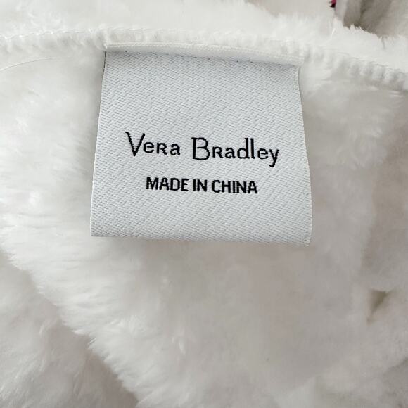 Vera Bradley Plush Fleece Long Spa Bathrobe with Decorative Trim Cozy Comfort - Picture 10 of 10
